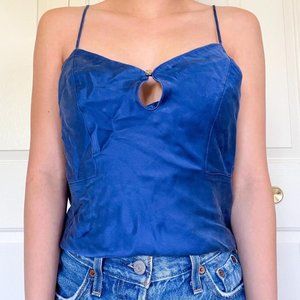 Victoria’s Secret - Vintage 90s Velvet Pajama Top in Blue Sz XS EUC